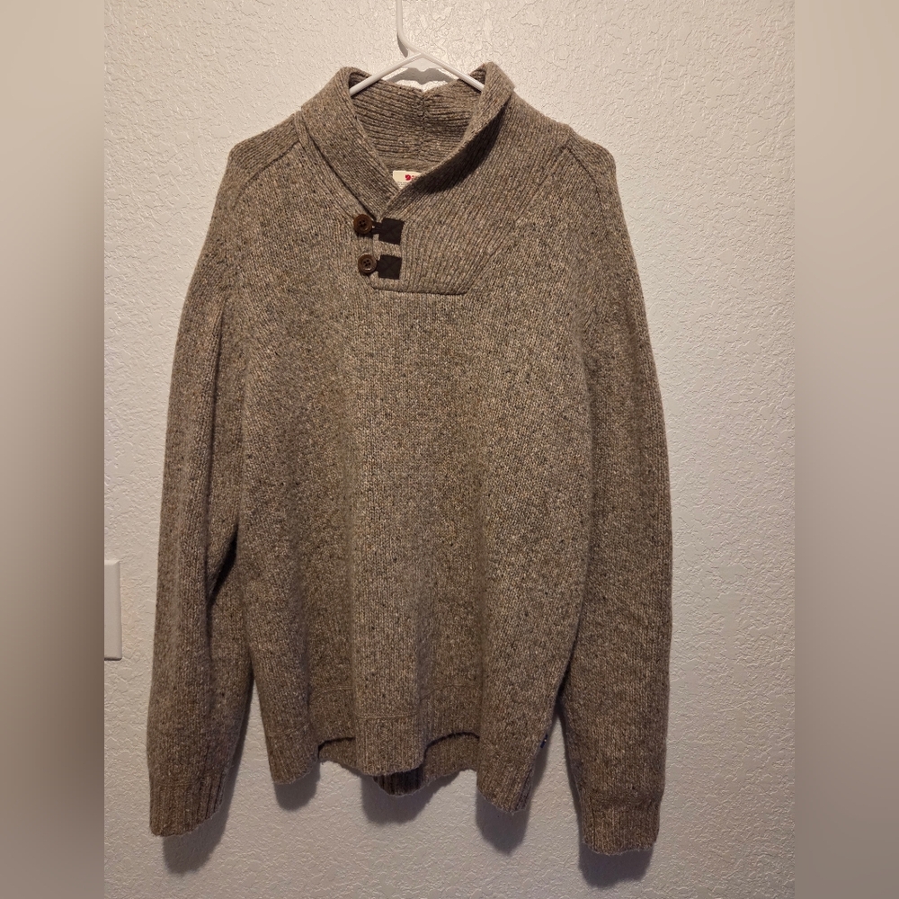 Fjallraven Lada Men's Wool Tan Turtleneck Collared Sweater